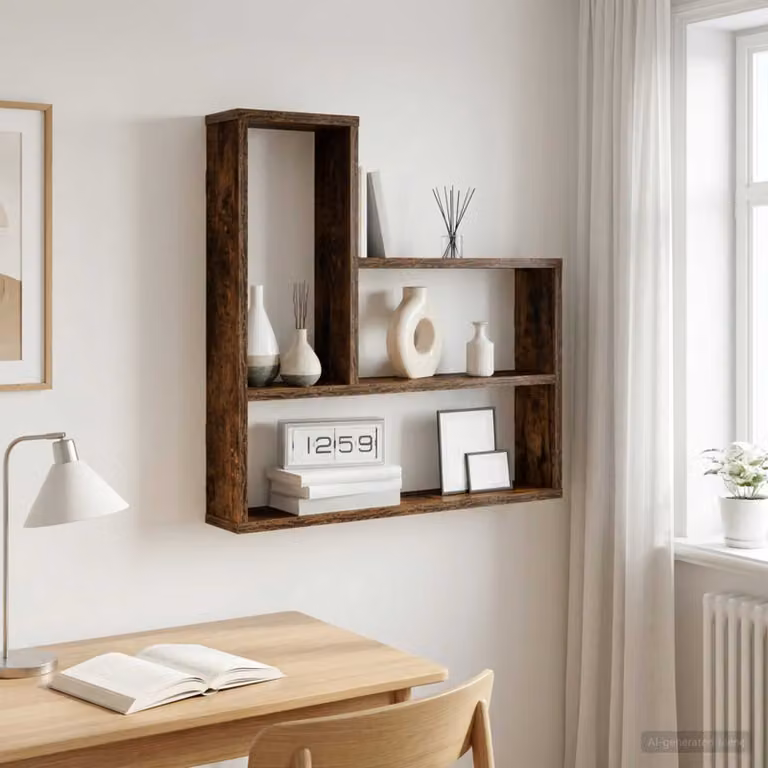 Scaffale da parete vidaXL in legno MDF color marrone opaco L 60 x P 11 x H 60 cm