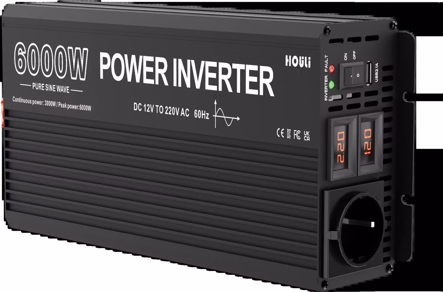 Inverter a onda sinusoidale pura, da 12V a 220V, 6000W, 12V-220V