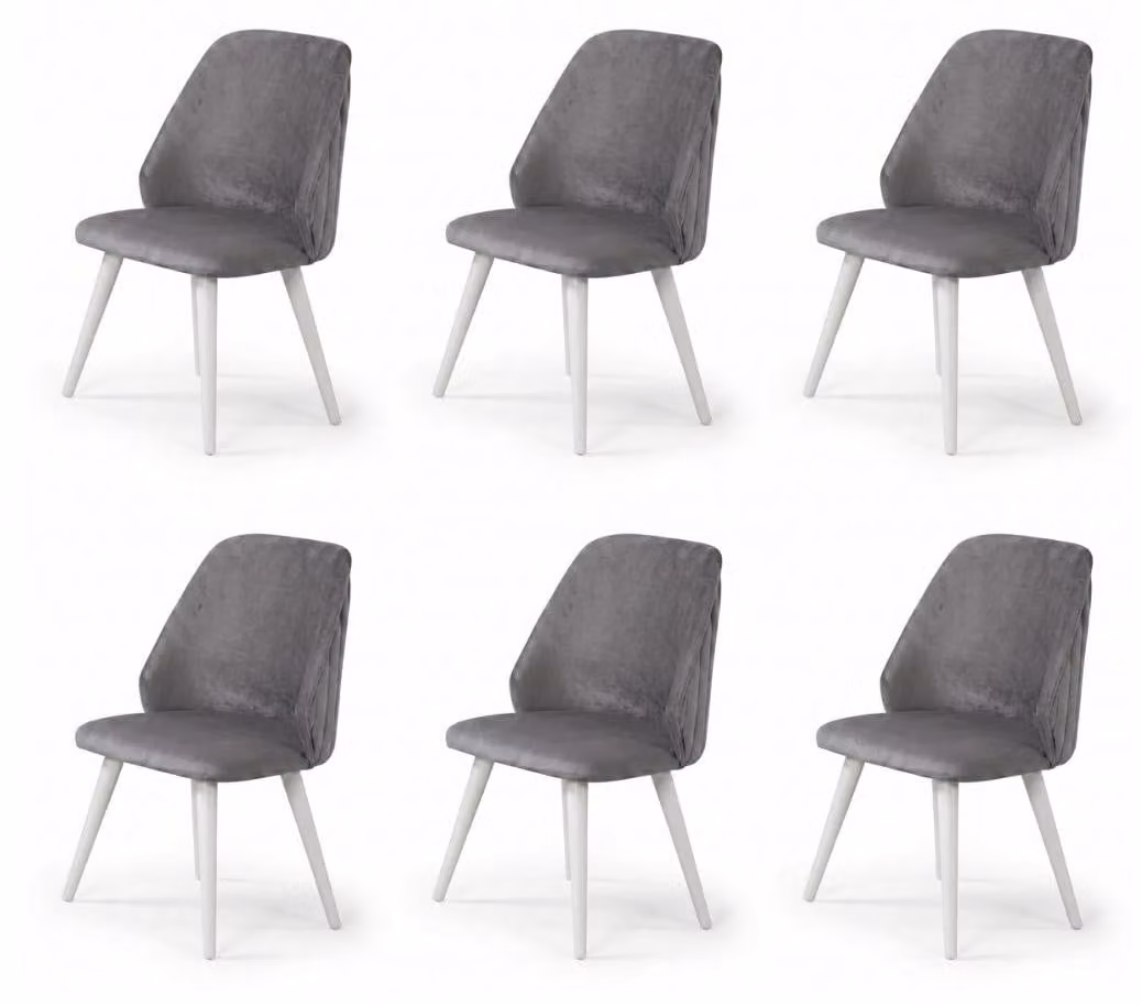 6 sedie, stile moderno, colore grigio, comode, nuove, ideali per la sala da pranzo, confortevoli e imbottite