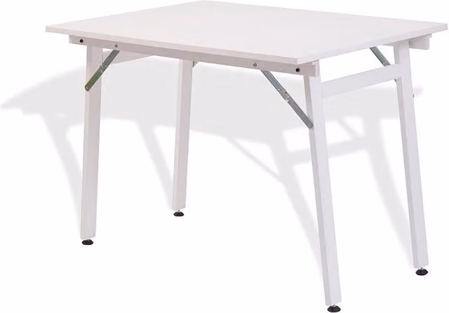 Tavolo Pieghevole Salvaspazio GIORDANOSHOP in Legno e Laminato Bianco L: 100 cm, P: 70 cm, H: 71-75,5 cm