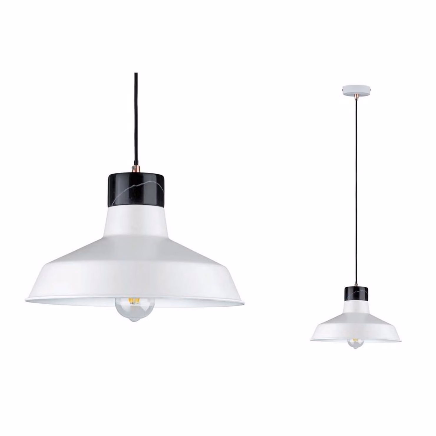 Paulmann Neordic Disa lampada a sospensione max.1x20W E27 bianco opaco/nero 230V metallo/marmo