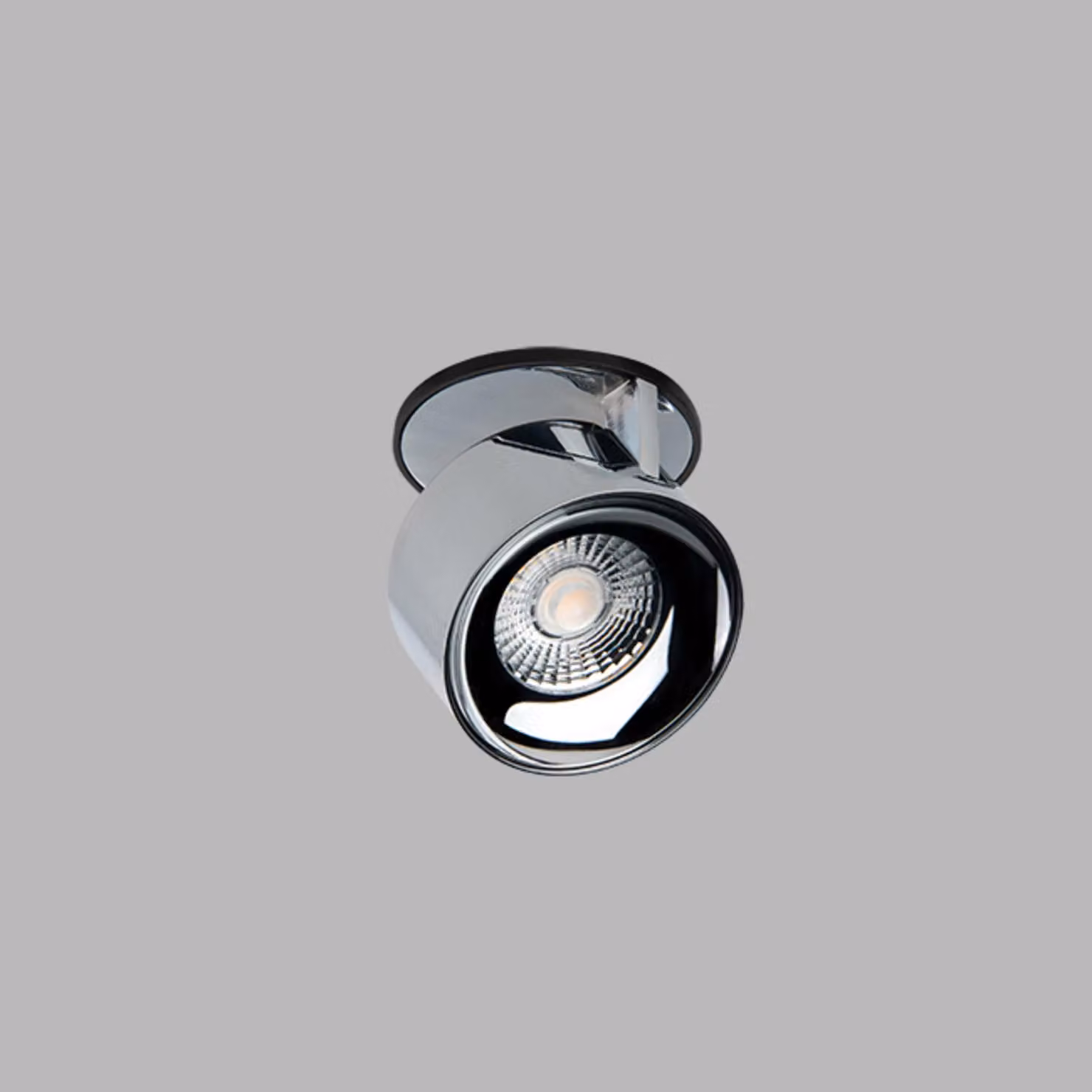 Apparecchio LED da incasso dimmerabile KLIP con possibilità di rotazione, Variante: 11 W, base nera, riflettore cromato, TRIAC