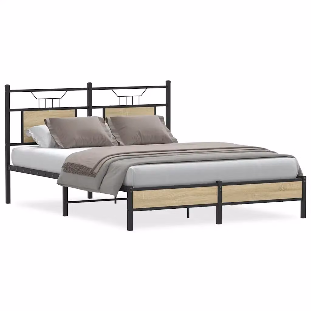Struttura Letto Design Mania in Rovere Sonoma e Truciolato, L/P/H: 140 x 190 x 91,5 cm – 2