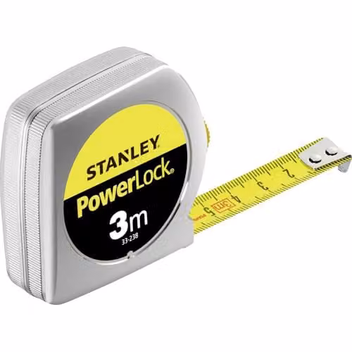 STANLEY 0-33-238 Flessometro Powerlock, 3 m x 12,7 mm, Con Foro
