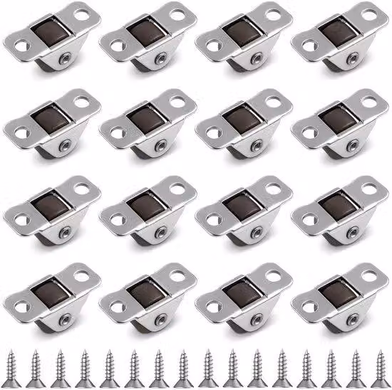 Piccole ruote girevoli in acciaio con guarnizioni in gomma - set da 16 pezzi - per scatole e cassettiere