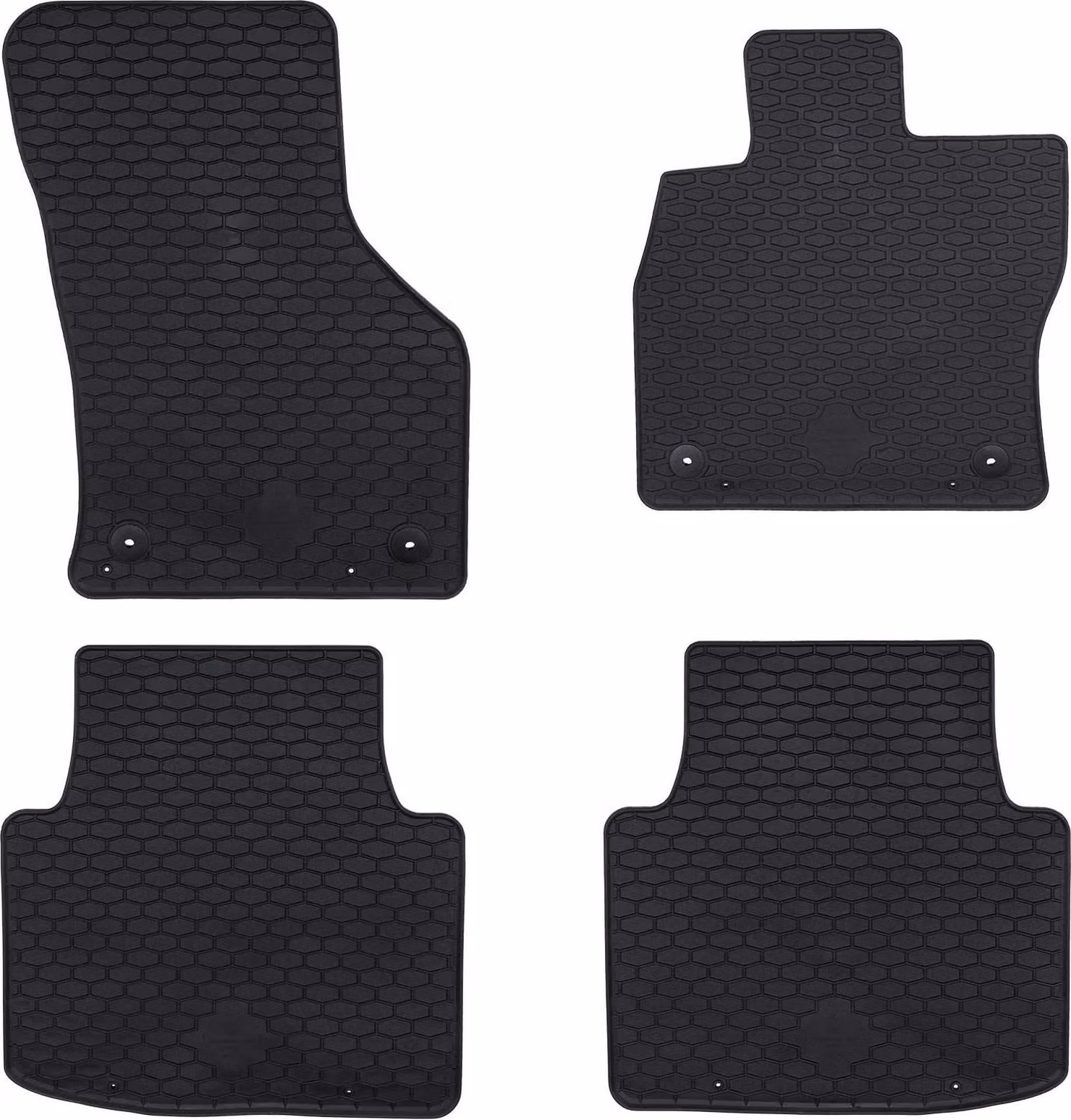 Tappetino per Auto 4 pcs Nero Gomma