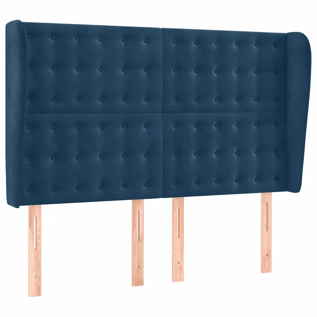 Testiera ad orecchio vidaXL in velluto blu scuro L: 147 cm, P: 23 cm, H: 118-128 cm – 2