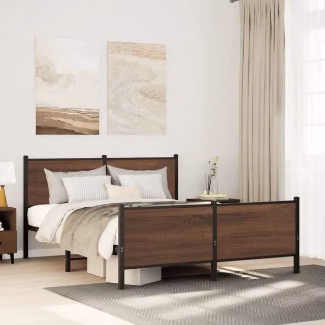 Letto senza materasso in metallo vidaXL colore marrone L/P/H: 200 x 160 x 91,5 cm – 1