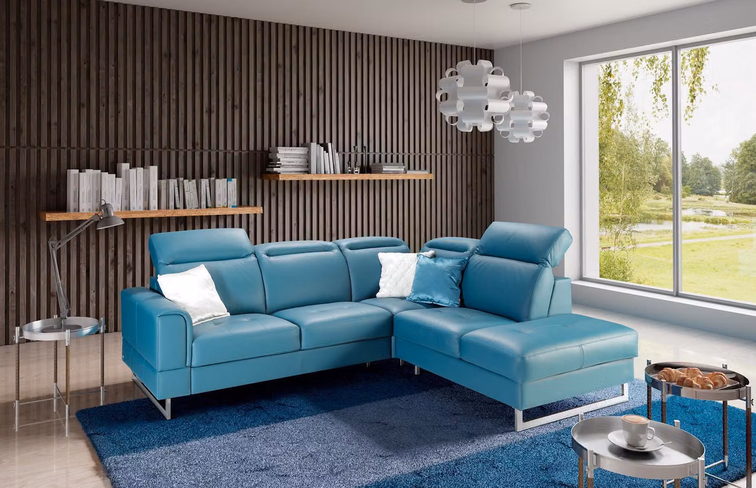 Leder Sitz Garnitur Designer Wohnlandschaft Ecksofa Sofa Couch Sofa L-Form