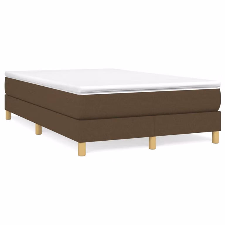 Giroletto a molle con materasso ibrido vidaXL in tessuto marrone e bianco L/P/H: 120 x 200 cm