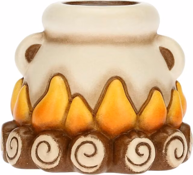 Focolare con pentola Thun in ceramica bianca per uso da tavolo