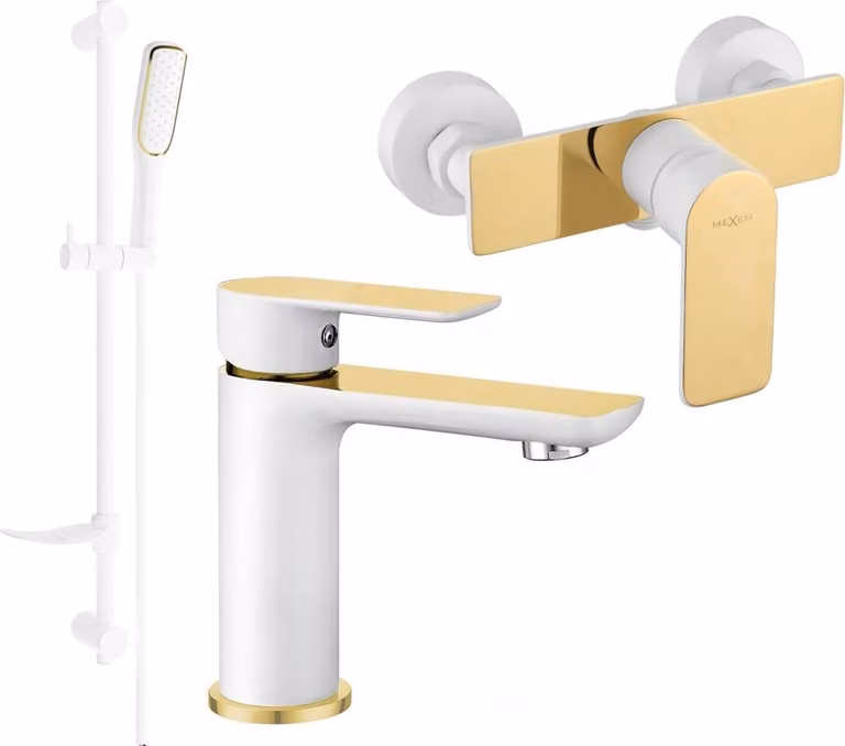 Mexen Alfa DF49 set doccia, bianco/oro - 745704DF49-25