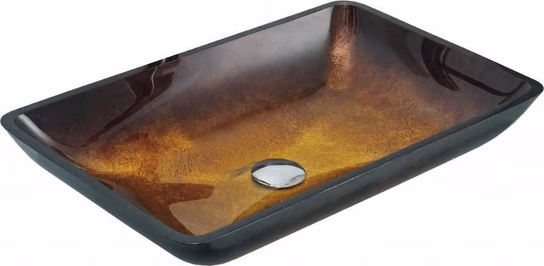 Mexen Megan lavabo in vetro da appoggio 56 x 36 cm, oro scuro - 24135651