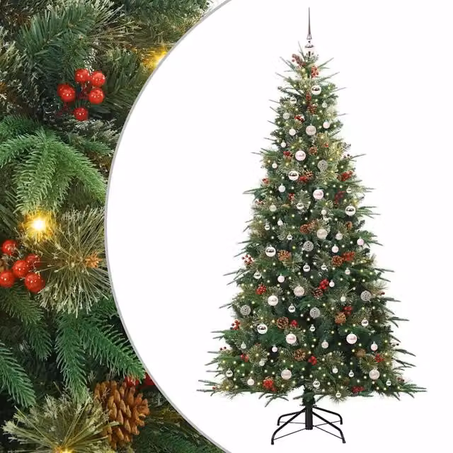 Albero di Natale | Decorazioni natalizie Artificiale con Rami Pieghevoli Verde 240 cm