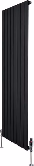 Radiatore Verticale 1600 x 560 mm con Valvole TRV Nero