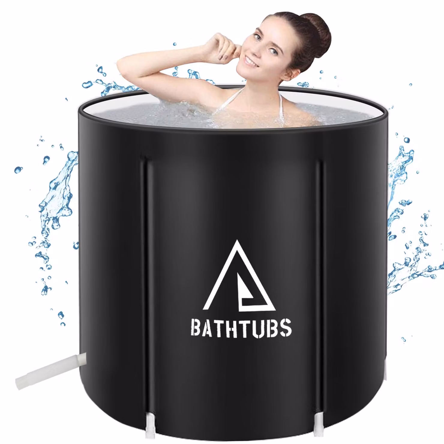 Vasca da bagno pieghevole portatile per adulti Ideale per il campeggio, l'uso domestico e le spa Realizzata in PVC resistente