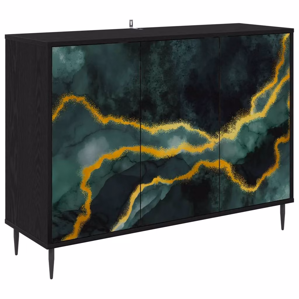 Credenza moderna WIJHE vidaXL colore nero L 102 cm x P 33 cm x H 76 cm – 2