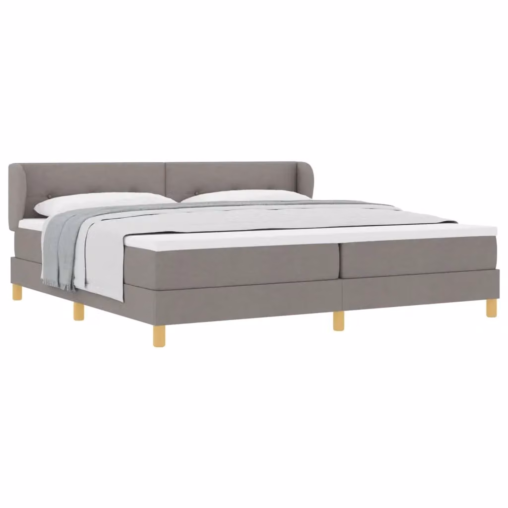 Letto a molle con testiera Talpa vidaXL in tessuto beige o grigio, L/P/H: 200 x 200 x 280 cm – 2