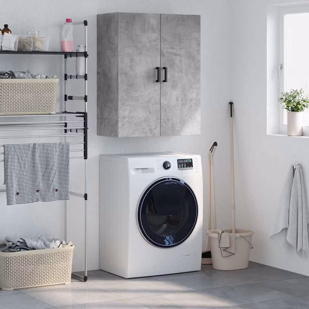 Mobile a parete vidaXL moderno in MDF grigio con ante a battente L/P/H: 69,5 x 34 x 90 cm
