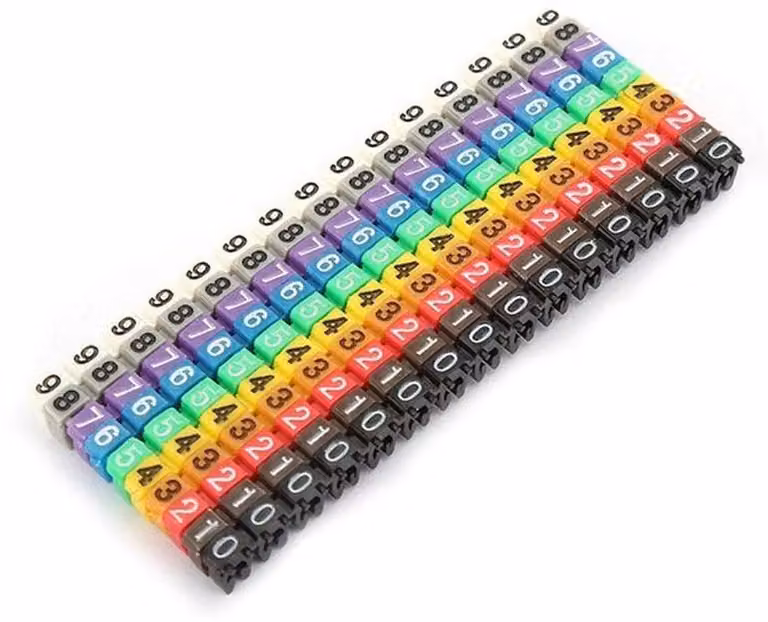 Set di 100 tubi colorati e numerati per l'identificazione dei cavi
