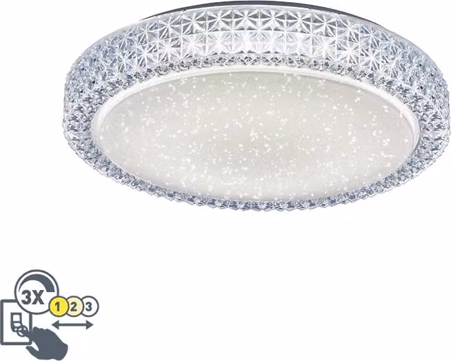 Plafoniera LED, cielo stellato CCT, P x H 40 x 11 cm