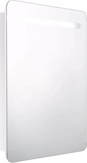 Armadietto da bagno moderno con specchio e illuminazione LED bianco lucido L: 60 cm, P: 11 cm, H: 80 cm