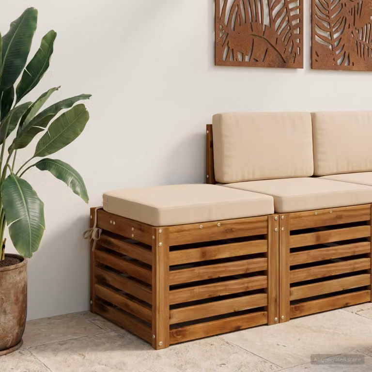 Cuscino per sedile vidaXL SOEST in poliestere, colore beige, design moderno e rettangolare