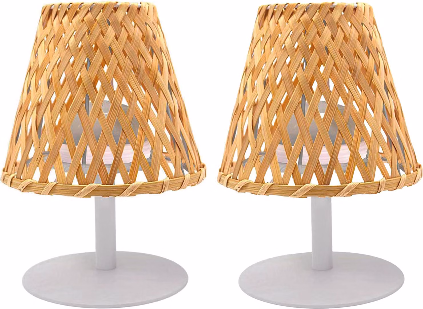 Set con 2 lampade da tavolo senza fili IBIZA h26cm