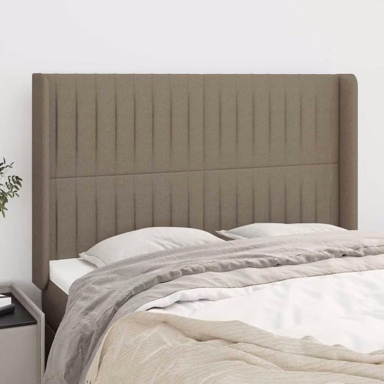 Testiera ad Orecchio vidaXL in Tessuto Beige e Grigio L/P/H: 147 x 16 x 118/128 cm