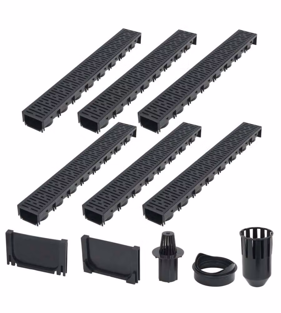 Canalette di Drenaggio 6 pz Plastica 6 m