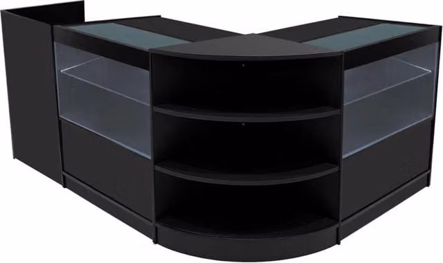 Set di Banconi Nero Eclipse LED con Vetrina e Serrature Monster Group BV L/P/H: 90 x 60 x 90 cm