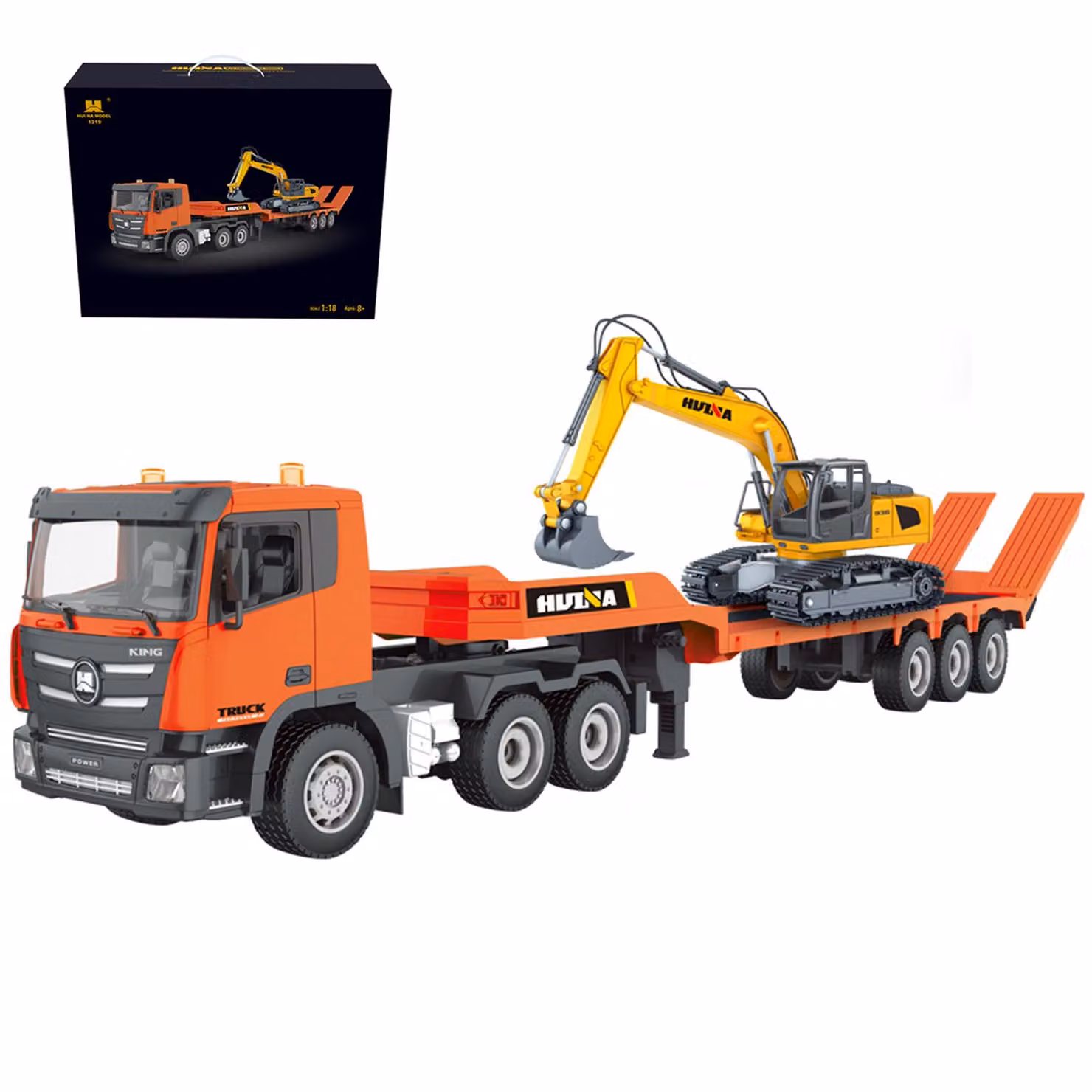 Camion RC Camion RC ed escavatore RC giocattolo, camion a pianale telecomandato a 2.4Ghz