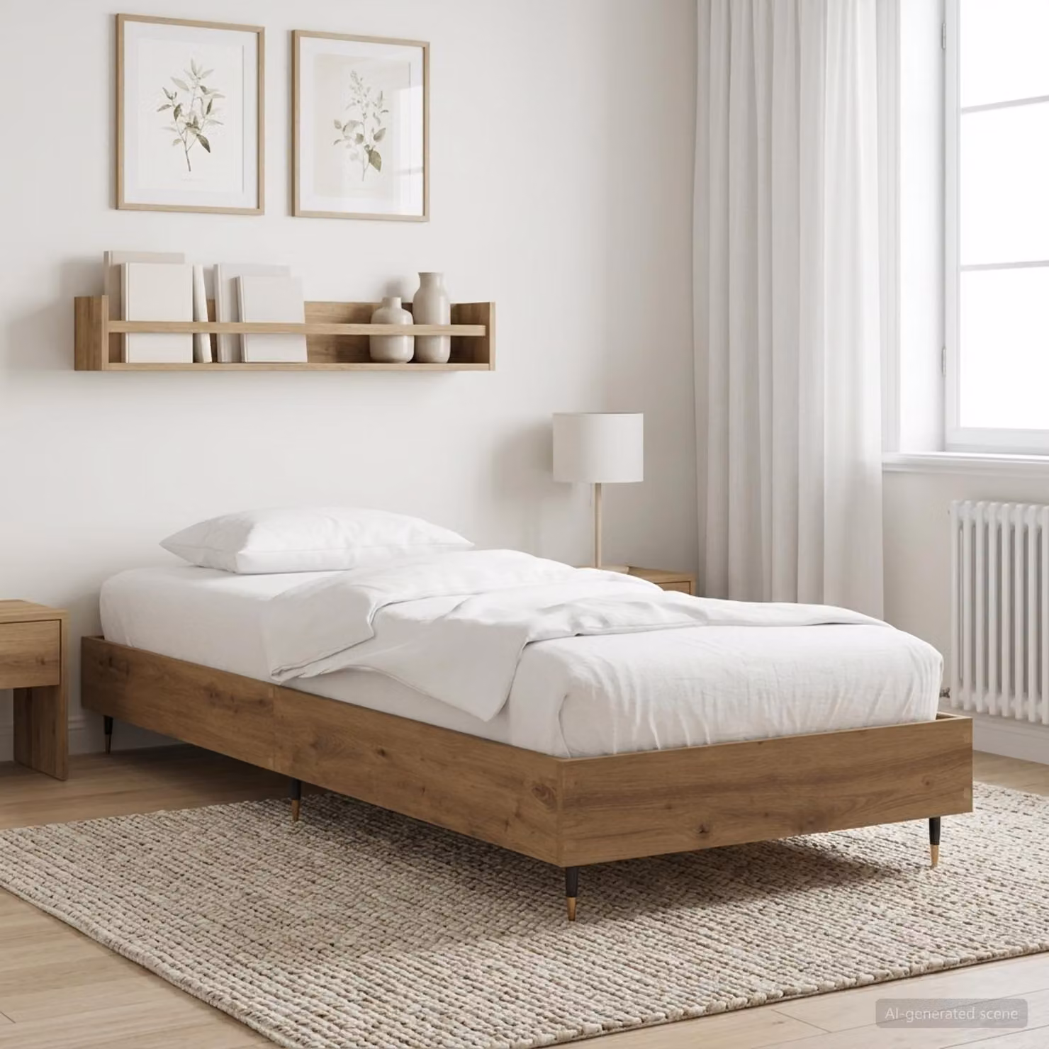 Struttura del letto moderna vidaXL in legno color rovere marrone, L 80 cm x P 200 cm, H 83 cm
