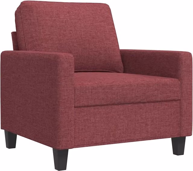 Poltrona Relax Moderna con Braccioli in Tessuto Rosso con Struttura in Metallo