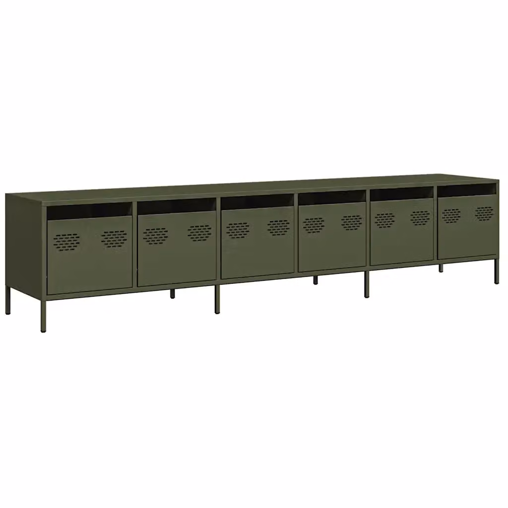 Mobile TV vidaXL Verde, in metallo, L: 202 cm, P: 39 cm, H: 43,5 cm – 2