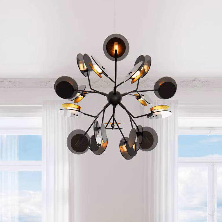 By Rydéns Lampada a sospensione Turno, dimmerabile, Nero, Soggiorno / Sala da pranzo, Metallo, Design, Lampada a sospensione