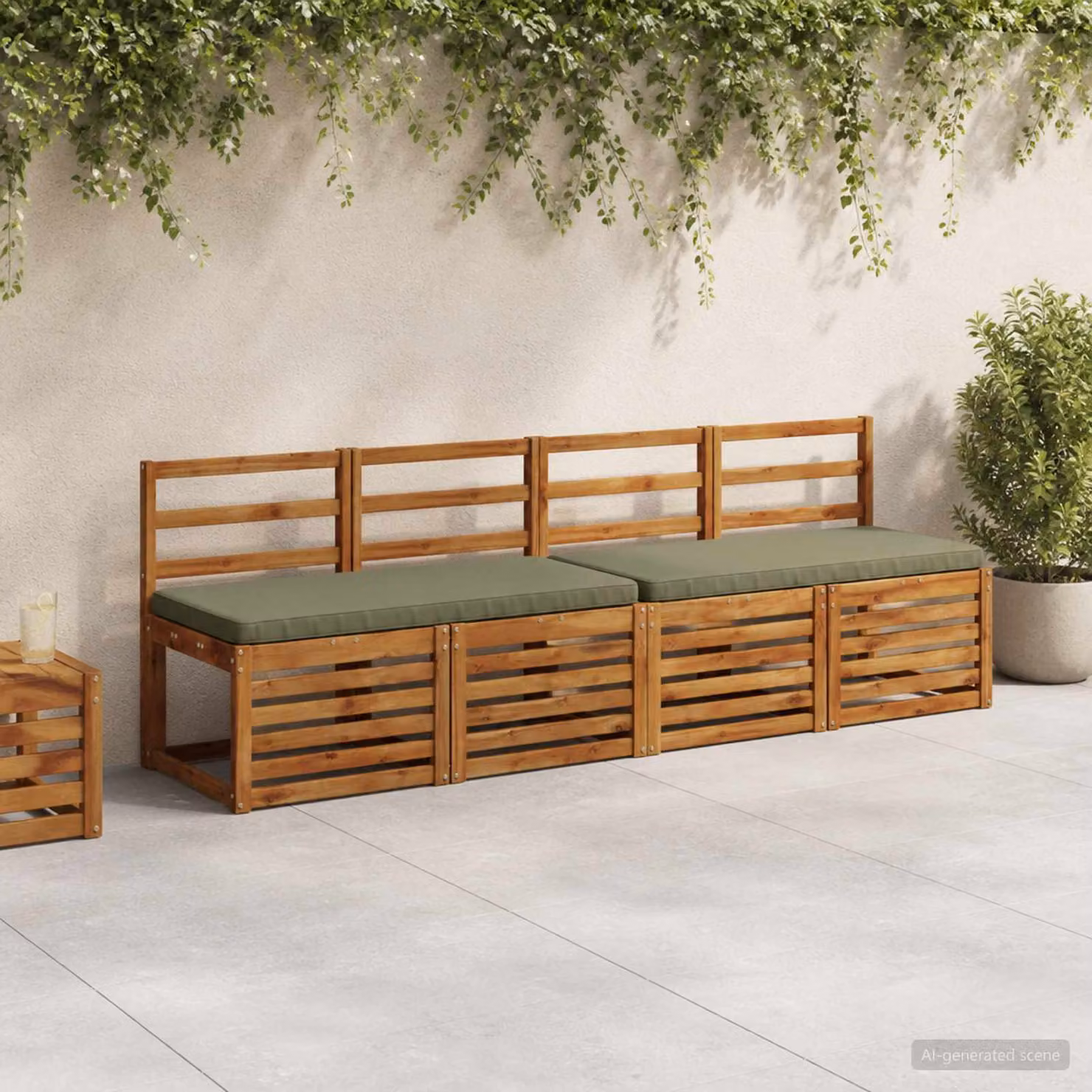 Cuscino per panchina vidaXL verde in poliestere con rivestimento rimovibile e resistente ai raggi UV