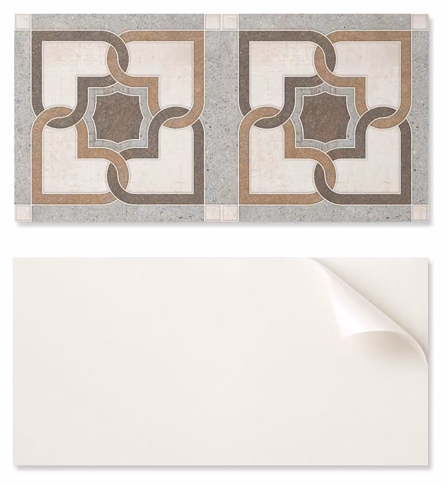 Pannello in vinile autoadesivo con motivo decorativo per il soggiorno, dimensioni 120 x 60 cm, motivo geometrico a piastrelle