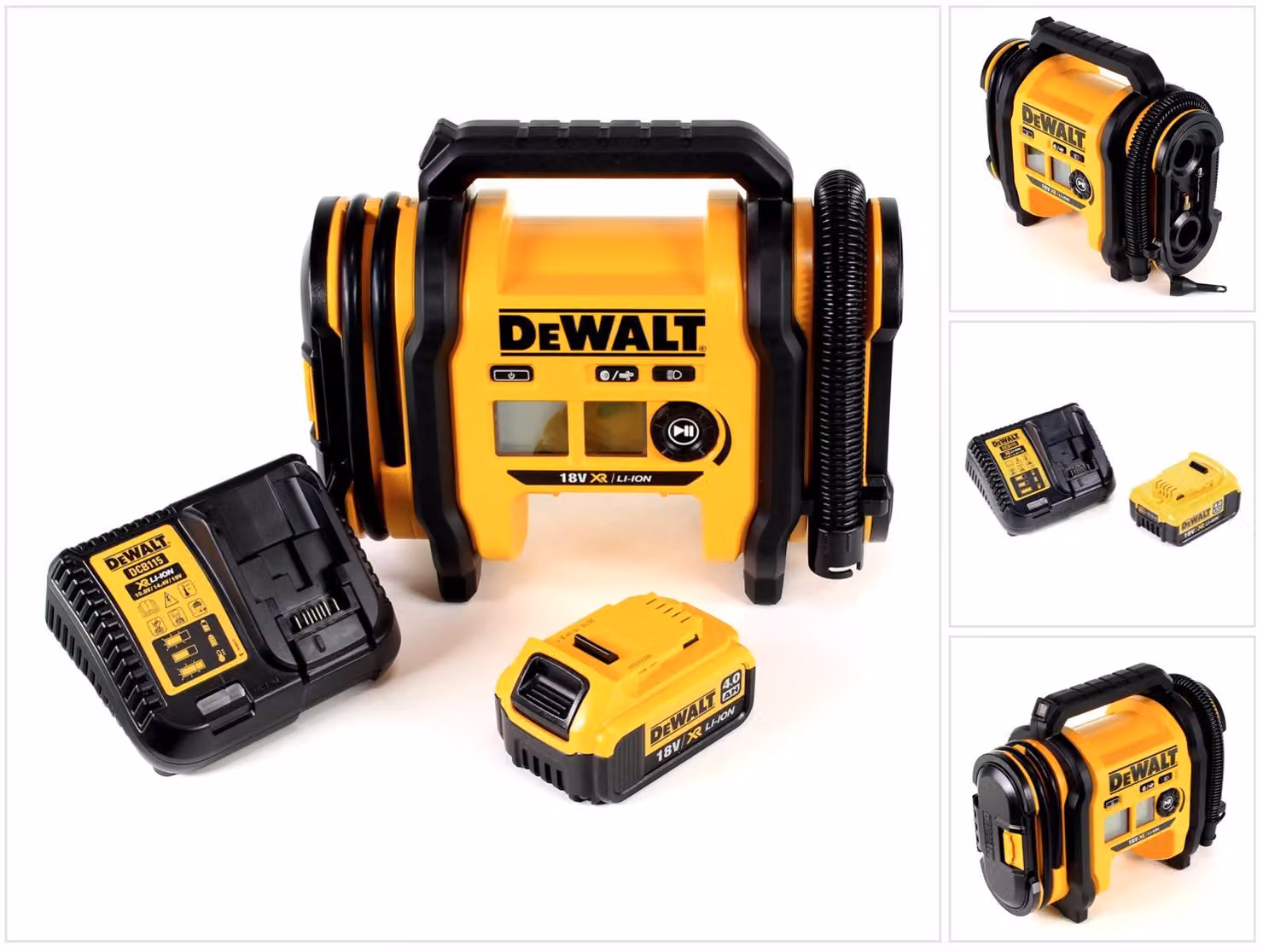 DeWalt DCC 018 M1 Compressore a batteria 11 Bar 18V + 1x Batteria DCB 182 4,0 Ah + Caricabatterie DCB 115