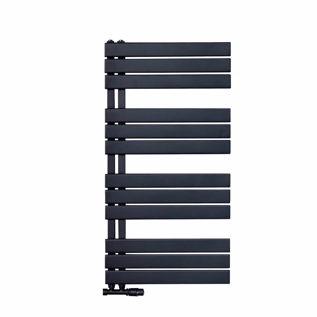 Radiatore per asciugamani/raffreddatore per bagno collegamento a sinistra nero 1200x600