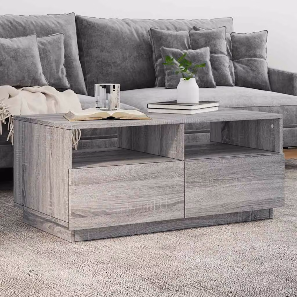 vidaXL Tavolino da Soggiorno Moderno Grigio L: 90 cm, P: 49 cm, H: 40 cm