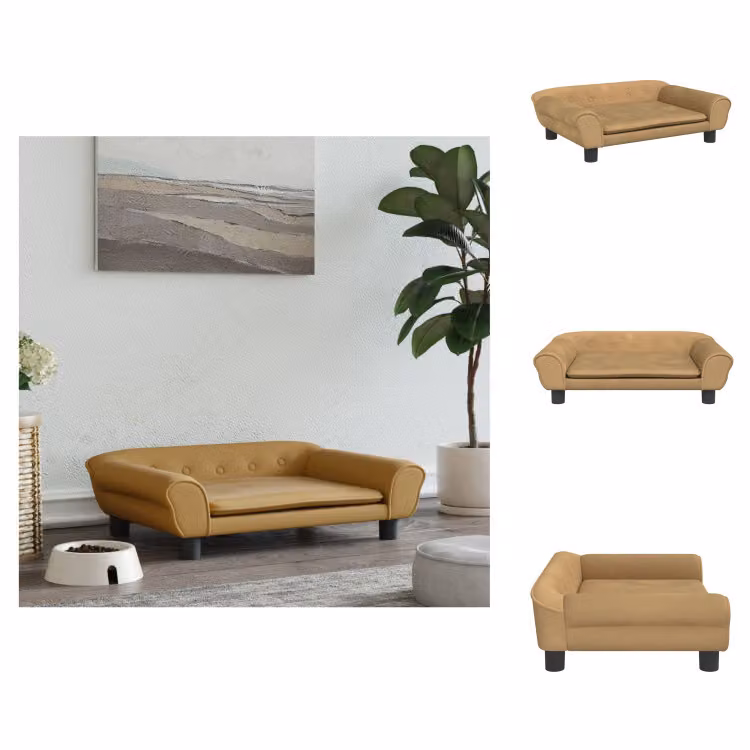 vidaXL Letto per cani marrone 70x48x22 cm in velluto - Letti per cani