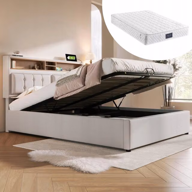 Letto 140x200 - Xylo - USB-C, LED, Con Materasso