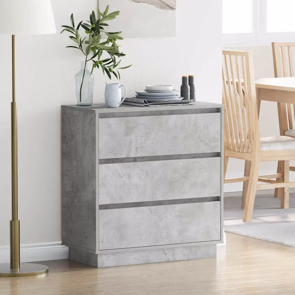 Armadio da Notte Moderno vidaXL Grigio Opaco L: 71 cm, P: 34,5 cm, H: 75 cm