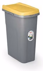 Pattumiera differenziata con coperchio a ribalta Stefanplast Home Eco System Giallo 25 l