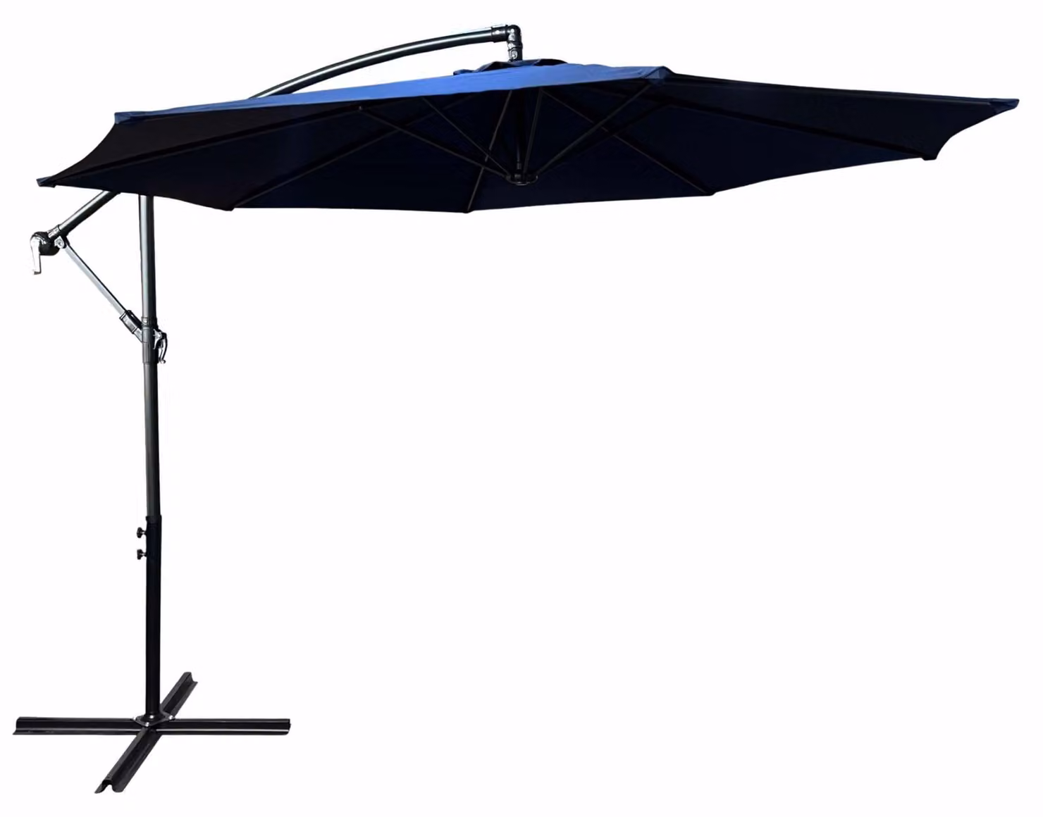 raumhirsch: Parasole per vigneti, modello ASTER, 300x300 cm. Parasole, ombrellone da mercato, ombrellone con manovella, ombrellone da giardino, inclinabile, impermeabile, colore blu