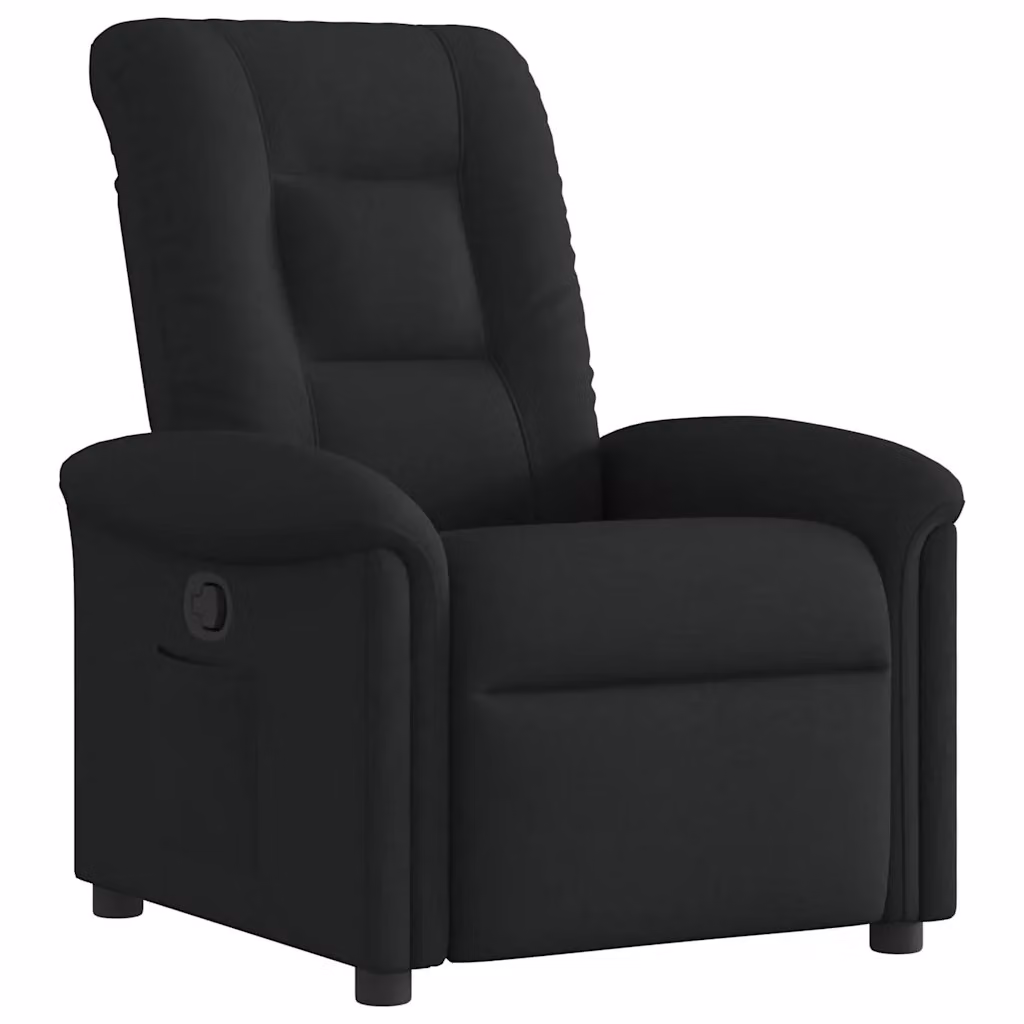 Poltrona Reclinabile Relax vidaXL in Tessuto Nero con Braccioli e Regolazione Manuale – 2