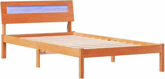 Letto singolo | Letto per adulti | Struttura del letto Marrone cerato 100 x 200 cm Pino massello