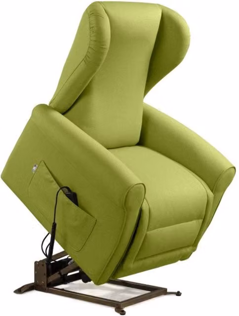 Poltrona Alzapersona Elettrica a 2 Motori GIORDANOSHOP in Microfibra Verde L/P/H: 90 x 100 x 90 cm – 1