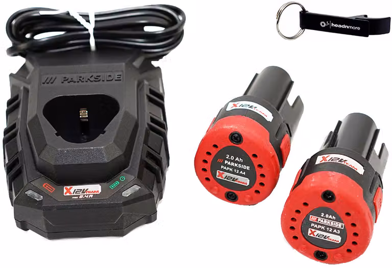 PARKSIDE® Set batteria 12 V / incl. 2 batterie (2 Ah) e caricabatteria (2,4 A)